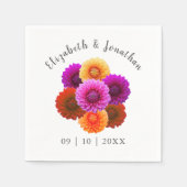Dahlia Autumn Floral Wedding Servet (Voorkant)