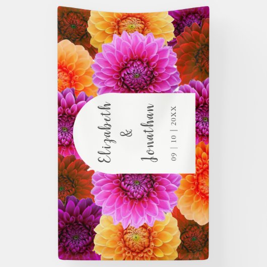 Dahlia Autumn Floral Wedding Spandoek (Verticaal)