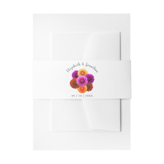 Dahlia Autumn Floral Wedding Uitnodigingen Wikkel (Voorkant Voorbeeld)