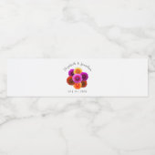 Dahlia Autumn Floral Wedding Waterfles Etiket (Enkel label)