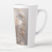 Dahlia Ballet Bloom Bloem Kunstontwerp Latte Mok (Rechts)