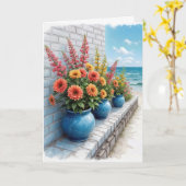 Dahlia Beach Pots Denken aan jou Kaart (Gele Bloem)