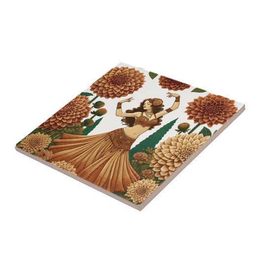 Dahlia Belly Dancer Tegeltje (Zijkant)