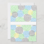 Dahlia bloeit neutraal baby shower blauw mint grij kaart (Achterkant)