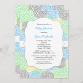 Dahlia bloeit neutraal baby shower blauw mint grij kaart (Voorkant / Achterkant)