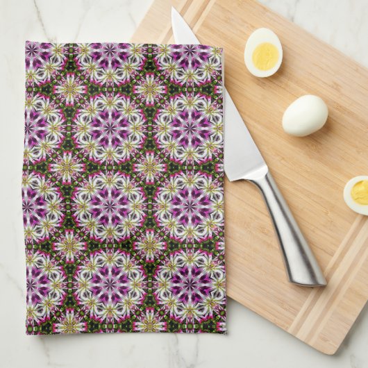 Dahlia Bloem Abstract Patroon Theedoek (Quarter Fold)