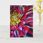 Dahlia bloem aquarel kunst Moederdag kaart (Gele Bloem)