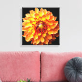 Dahlia bloem canvas. canvas afdruk (Insitu (Woonkamer))