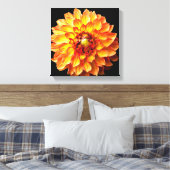 Dahlia bloem canvas. canvas afdruk (Insitu (Slaapkamer))