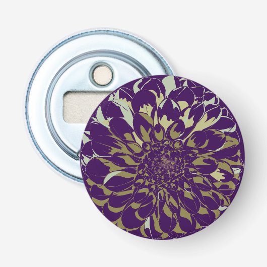 Dahlia bloem flesopener button flesopener (Voorkant)