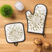 Dahlia Bloem  Ovenwant & Pannenlap Set (Top down)