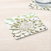 Dahlia bloem papier coaster set kartonnen onderzetters (Schuin)