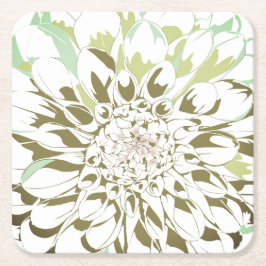 Dahlia bloem papier coaster set kartonnen onderzetters