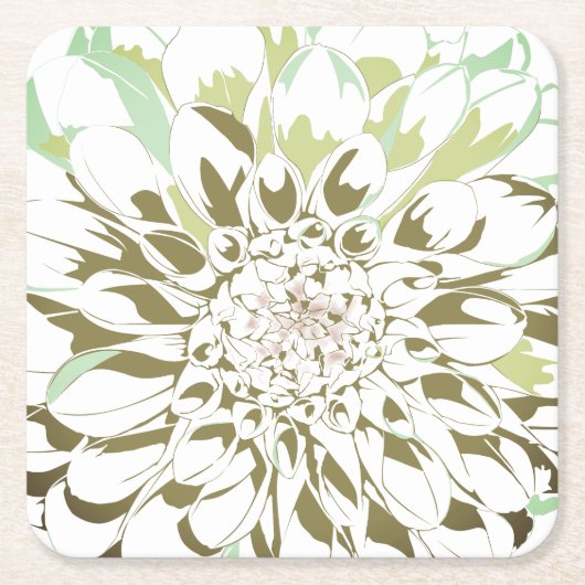 Dahlia bloem papier coaster set kartonnen onderzetters (Voorkant)