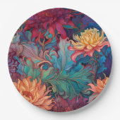 Dahlia Bloem Tapijt Papieren Bordje (Voorkant)