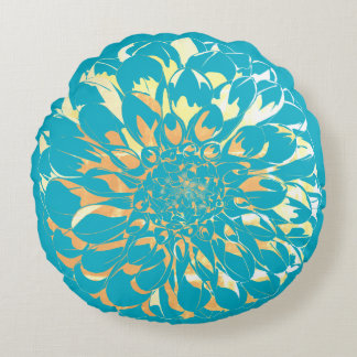 Dahlia bloem tweezijdige turquoise kussen 