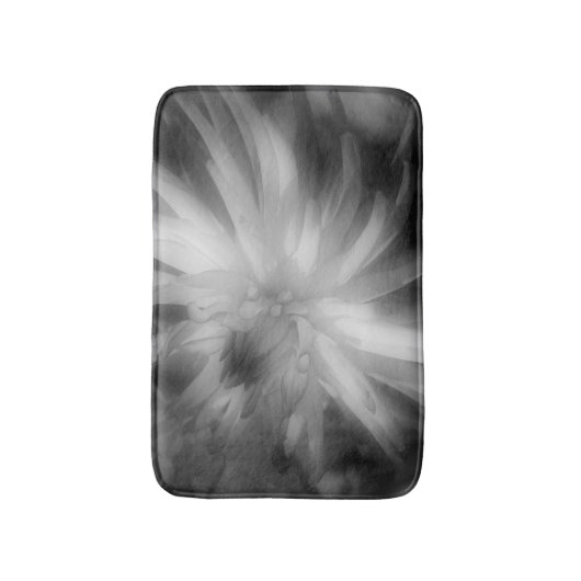 Dahlia bloem zwart en wit badmat (Voorkant Verticaal)