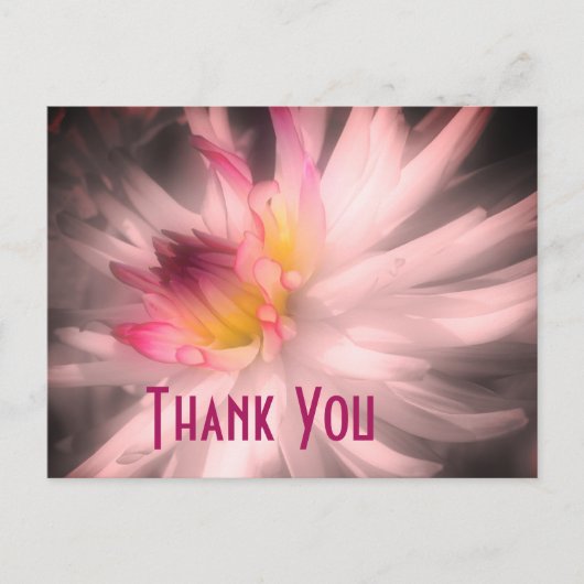 Dahlia Bloem Zwart en Wit Bedankkaartje Briefkaart (Voorkant)