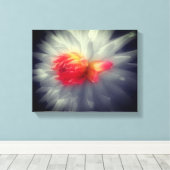 Dahlia Bloem Zwart-wit Gedeeltelijk Canvas Afdruk (Insitu (Houten vloer))