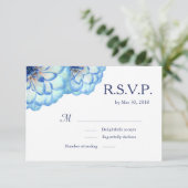 Dahlia bloemen blauw wit roze bloemen bruiloft RSV Kaart (Staand voorkant)