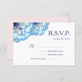 Dahlia bloemen blauw wit roze bloemen bruiloft RSV Kaart