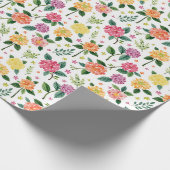 Dahlia Bloemen Bloemen Waterverf Cadeaupapier (Hoek)