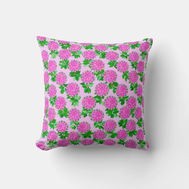 Dahlia bloemen in diepe roze kussen (Voorkant)