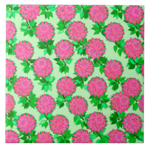 Dahlia bloemen in fuchsia roze tegeltje