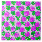 Dahlia bloemen in violet en orchidee tegeltje (Voorkant)