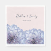 Dahlia bloemen lila blauw blush roze bloemen servet (Voorkant)