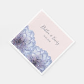 Dahlia bloemen lila blauw blush roze bloemen servet (Hoek)