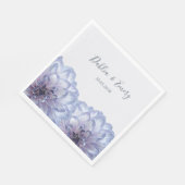 Dahlia bloemen lila blauw grijs bloemen bruiloft servet (Hoek)
