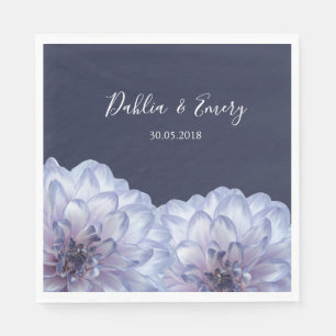 Dahlia bloemen lila donker marineblauw bloem bruil servet
