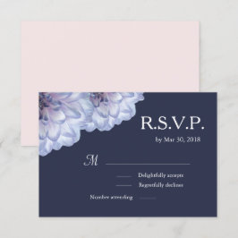 Dahlia bloemen lila marineblauw bloemige trouw-RSV Kaart