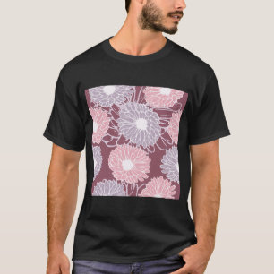 Dahlia bloemen naadloze patroonwerende kussen t-shirt