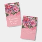 Dahlia bloemen roze aquarel badge (Voor- en achterkant)
