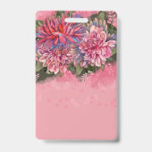 Dahlia bloemen roze aquarel badge (Achterkant)