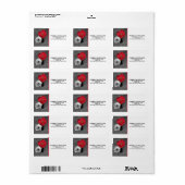 Dahlia Bloemen Stilleven Rood Splashed Monochrome Etiket (Full Sheet)