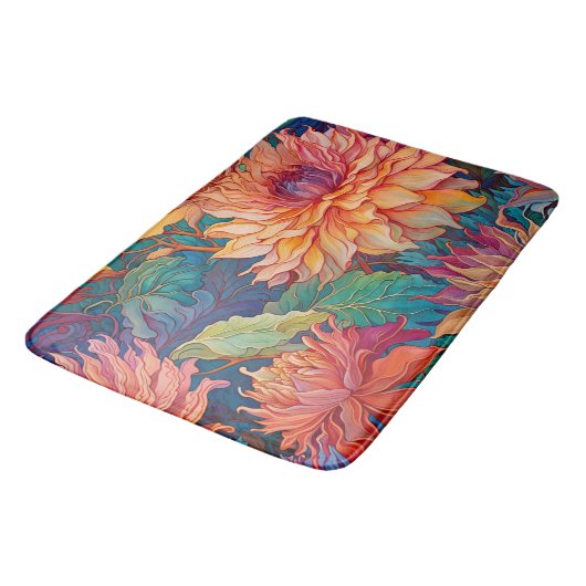 Dahlia Bloemen Tapestry Badmat (Gekanteld)