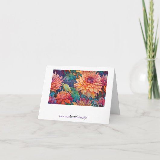 Dahlia Bloemen Tapestry blanco Dank u Bedankkaart (Achterkant)