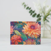 Dahlia Bloemen Tapestry Briefkaart (Staand voorkant)