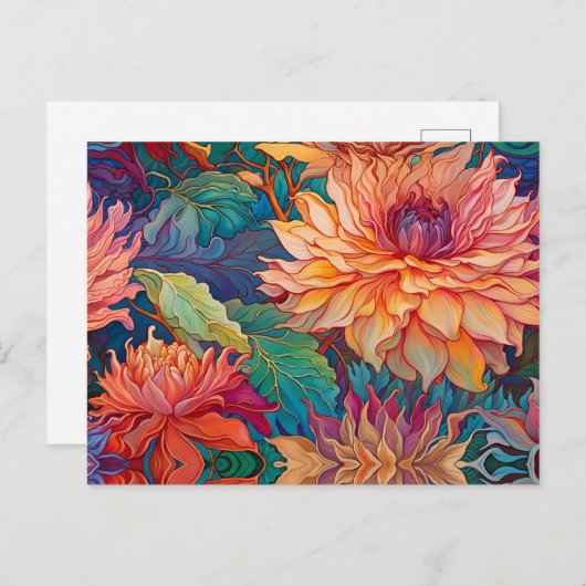 Dahlia Bloemen Tapestry Briefkaart (Voorkant / Achterkant)