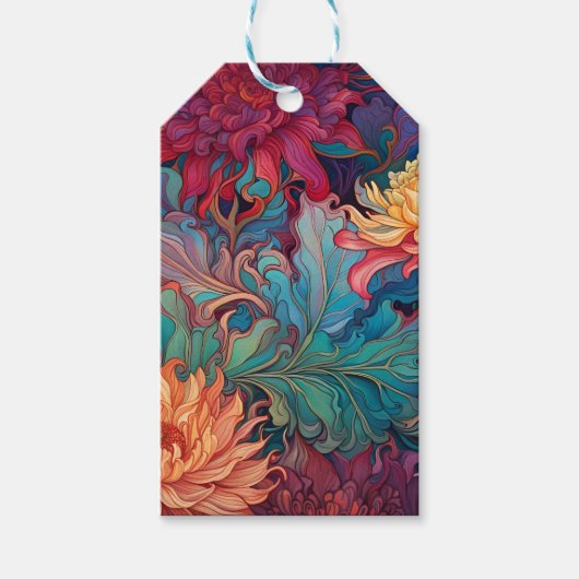 Dahlia Bloemen Tapestry Cadeaulabel (Voorkant)