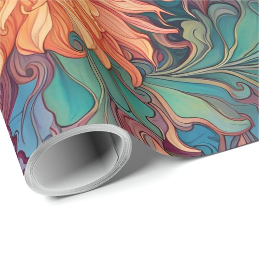 Dahlia Bloemen Tapestry Cadeaupapier (Rol Hoek)