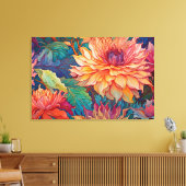 Dahlia Bloemen Tapestry Canvas Afdruk (Insitu (Woonkamer))