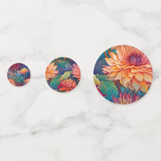 Dahlia Bloemen Tapestry Confetti (Achterkanten)