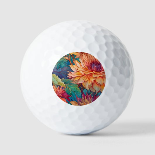 Dahlia Bloemen Tapestry Golfballen (Voorkant)
