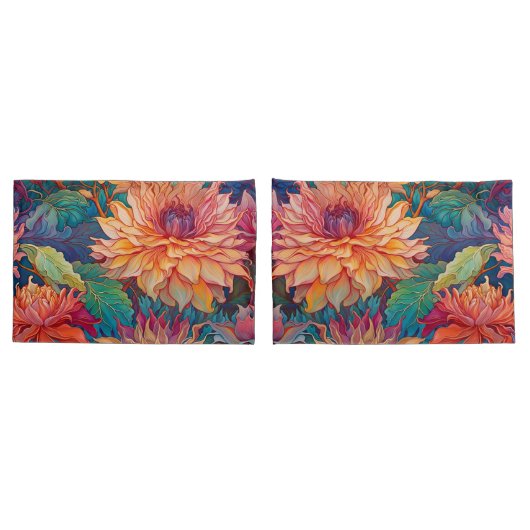 Dahlia Bloemen Tapestry Kussensloop (Achterkant-Set)