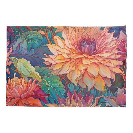 Dahlia Bloemen Tapestry Kussensloop (Achterkant-Links)