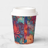 Dahlia Bloemen Tapestry Papieren Bekers (Rechts)